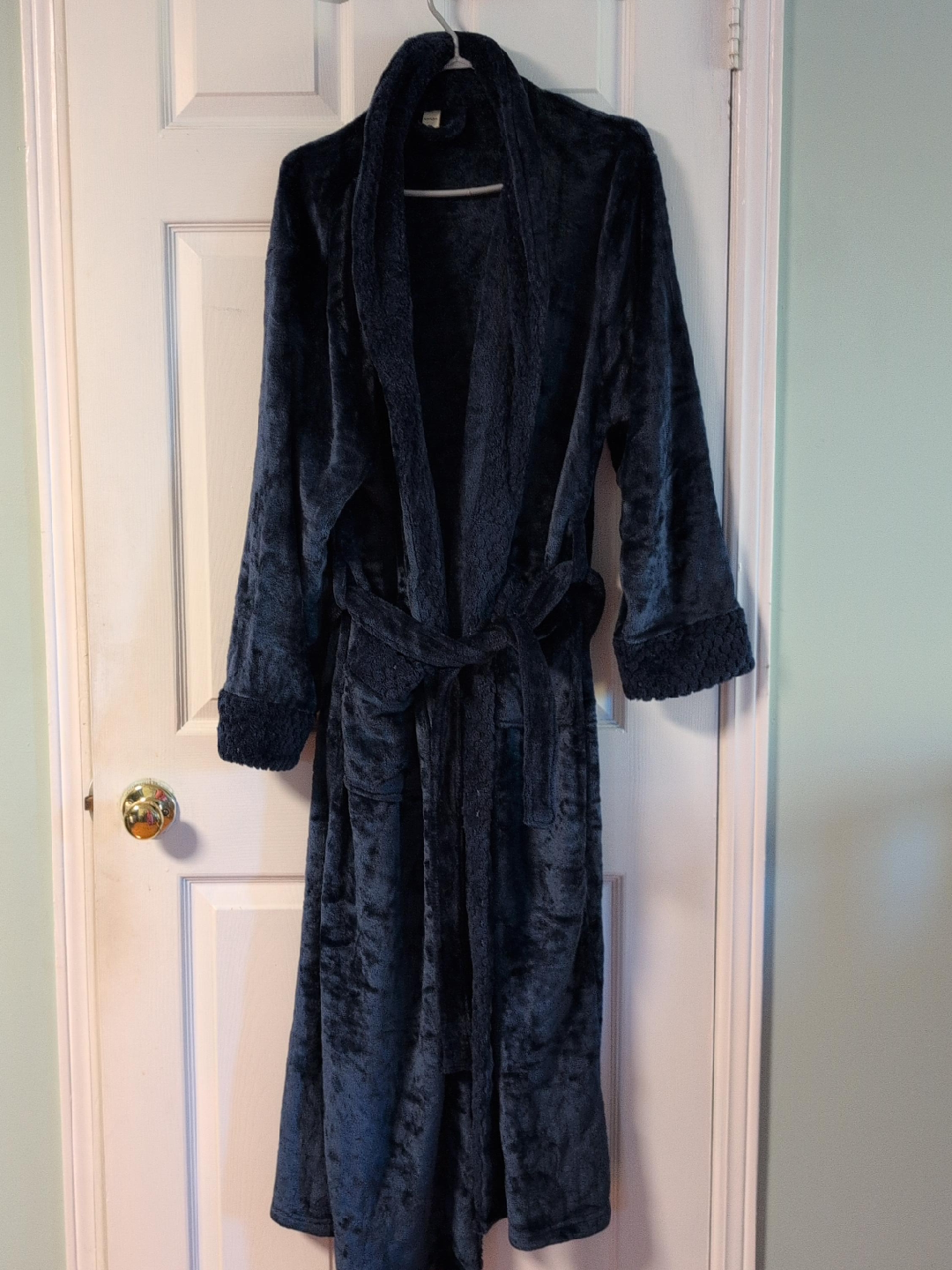 Navy Blue Plush Robe image indicator(1)