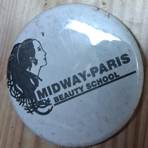 Midway-Paris Beauty School Pinback Button thumbnail