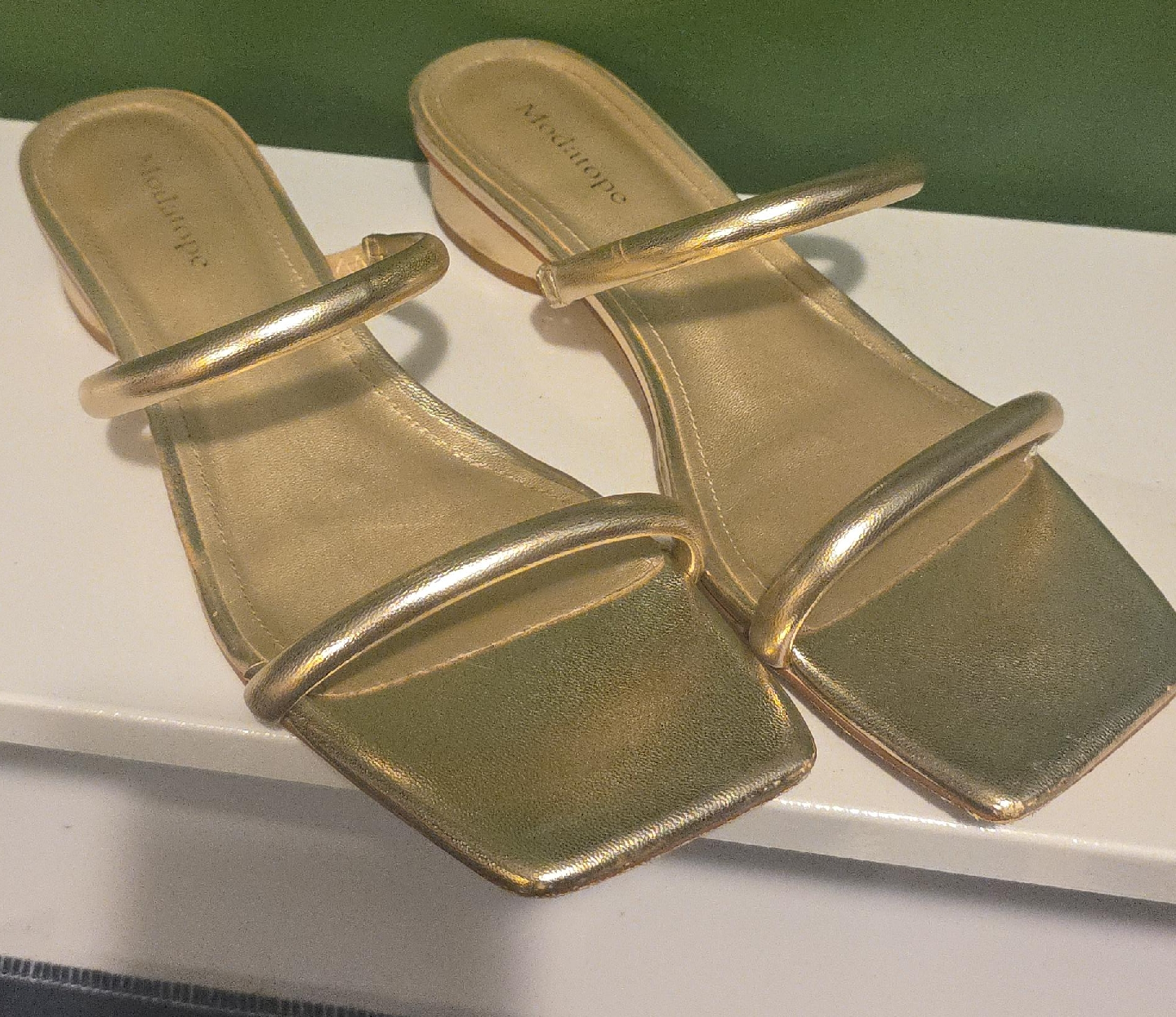 Modatope gold sandals heels thumbnail