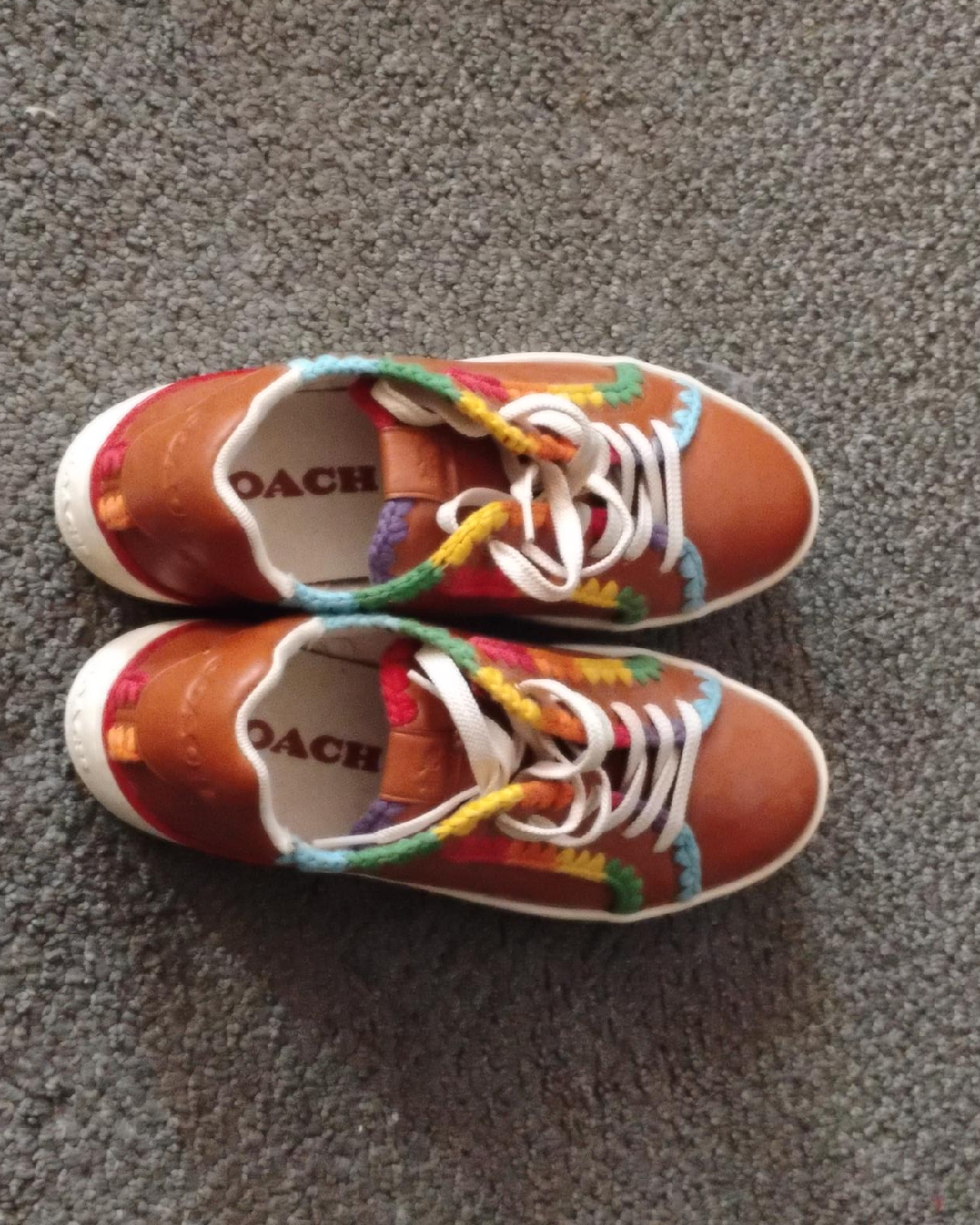 Coach Brown Rainbow Detail Sneakers