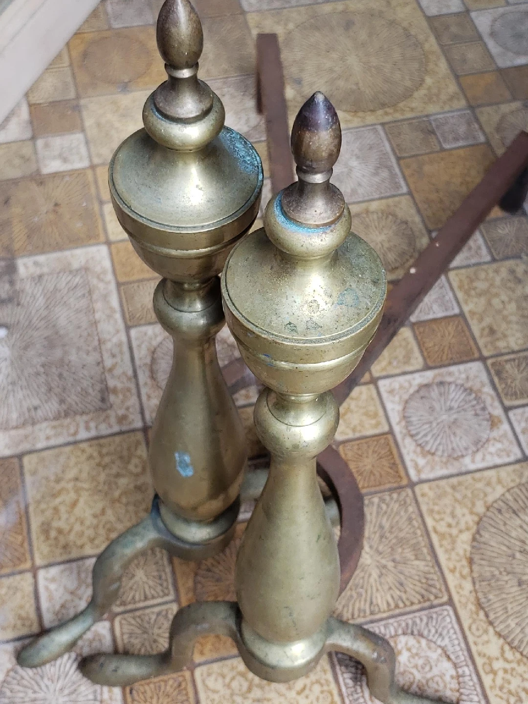Vintage Brass Fireplace Andirons
