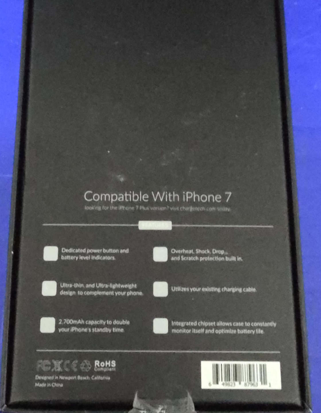 ThinCharge iPhone 7/8 Battery Case - Black