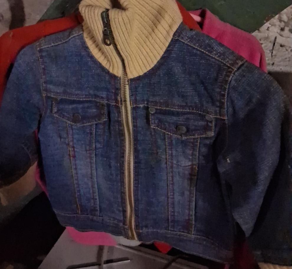 Denim Jacket with Knitted Collar thumbnail