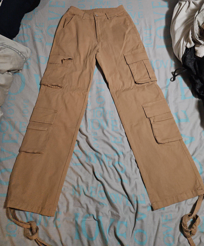 New Khaki Cargo Pants size small thumbnail