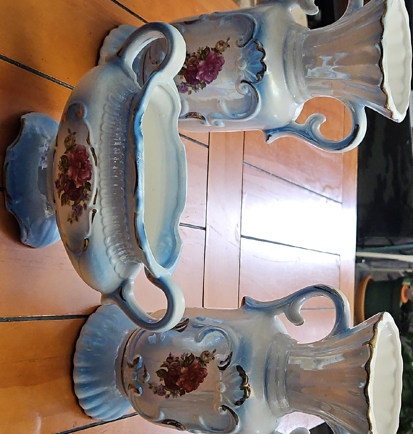 Vintage Floral Vase and Bowl Set thumbnail