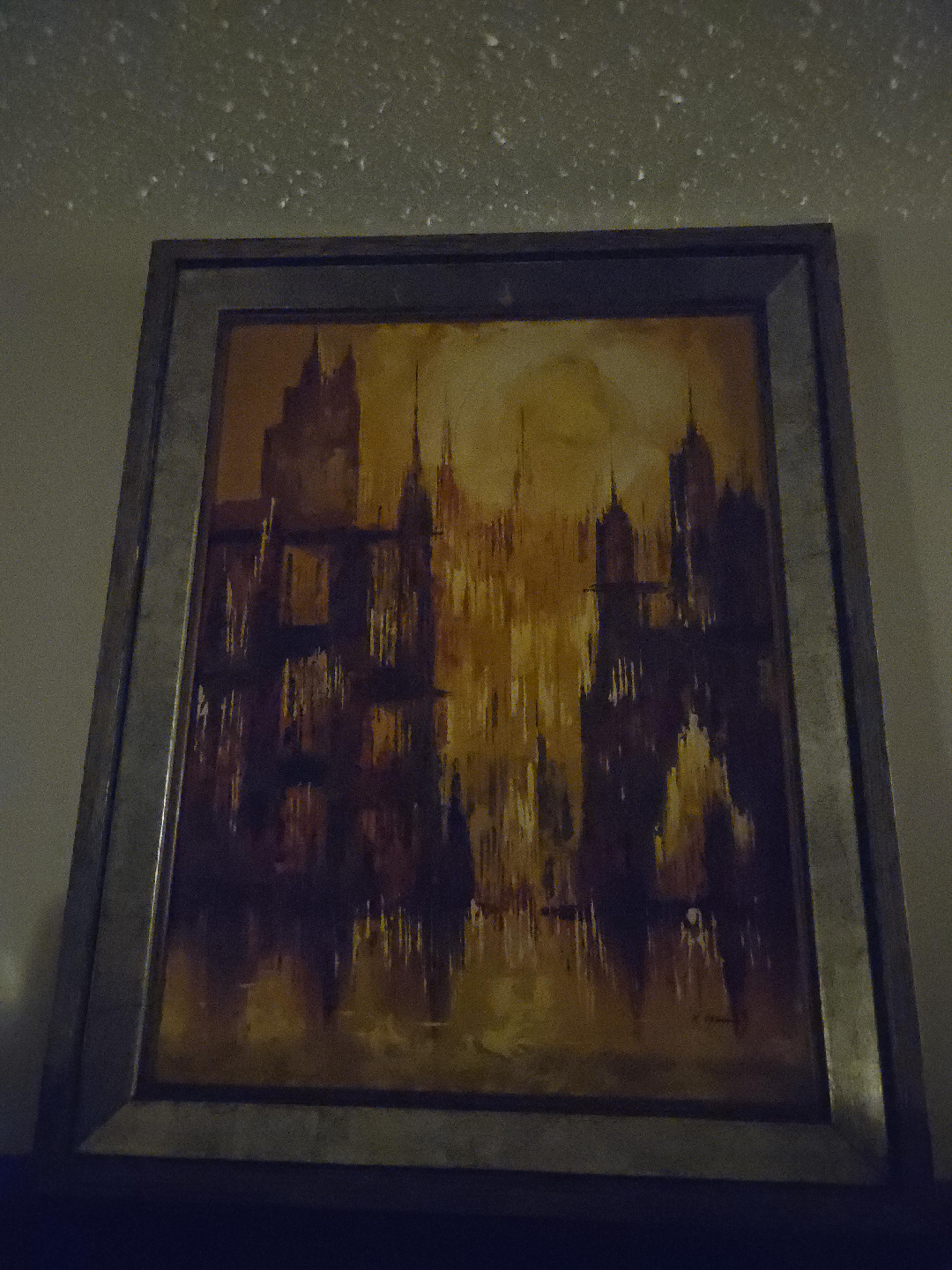 Framed Cityscape Painting