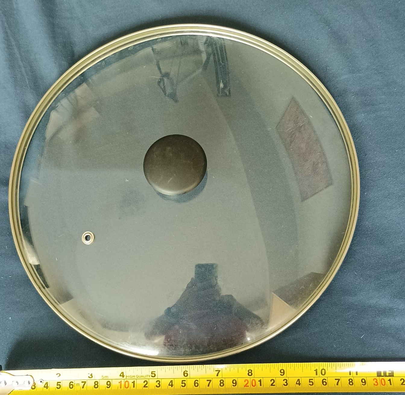 🥕✅ Handy 12" 'Lagostino' Pot Lid with, air vent + gold Rim thumbnail