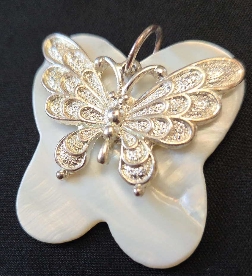 Butterfly Pendant - Silver Tone thumbnail