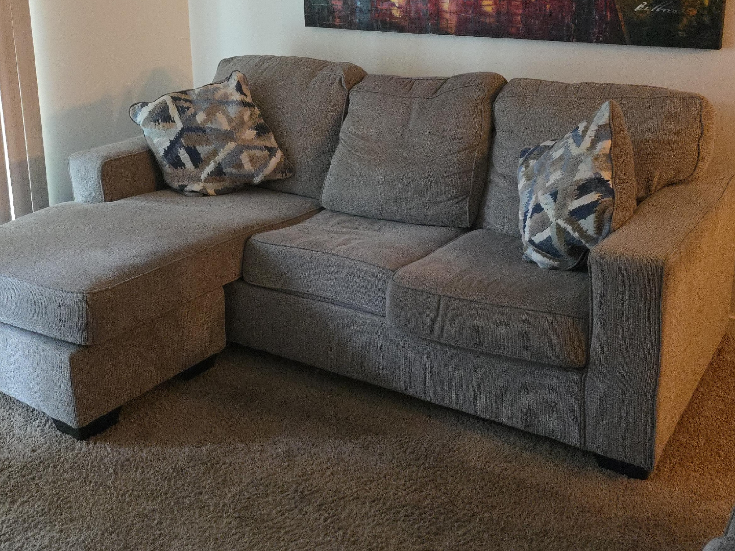 Grey Sectional Sofa with Chaise and Chair