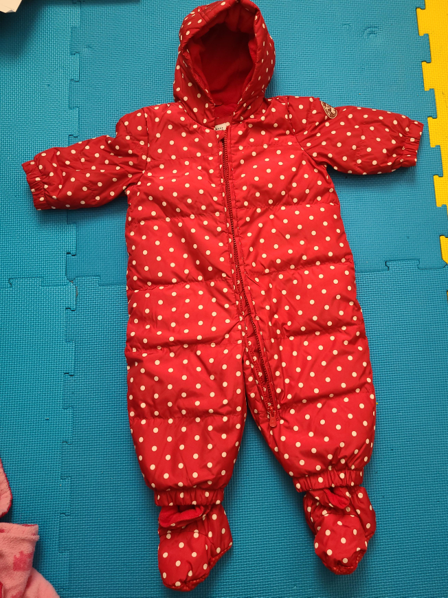 GAP Baby Red Polka Dot Snowsuit 6-12 Months thumbnail