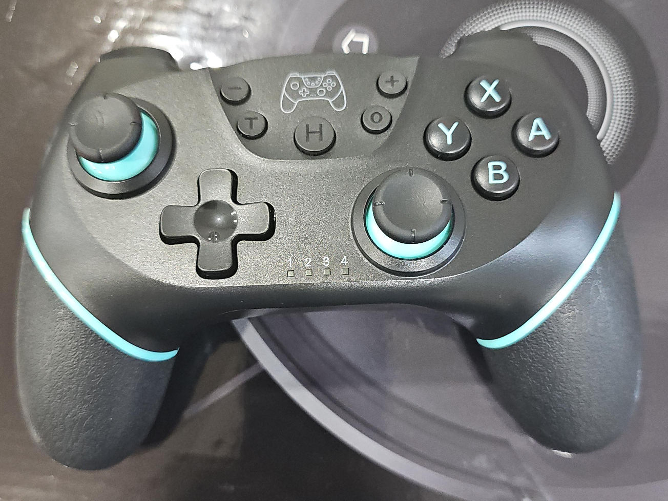 Wireless Game Controller - Black with Turquoise Trim