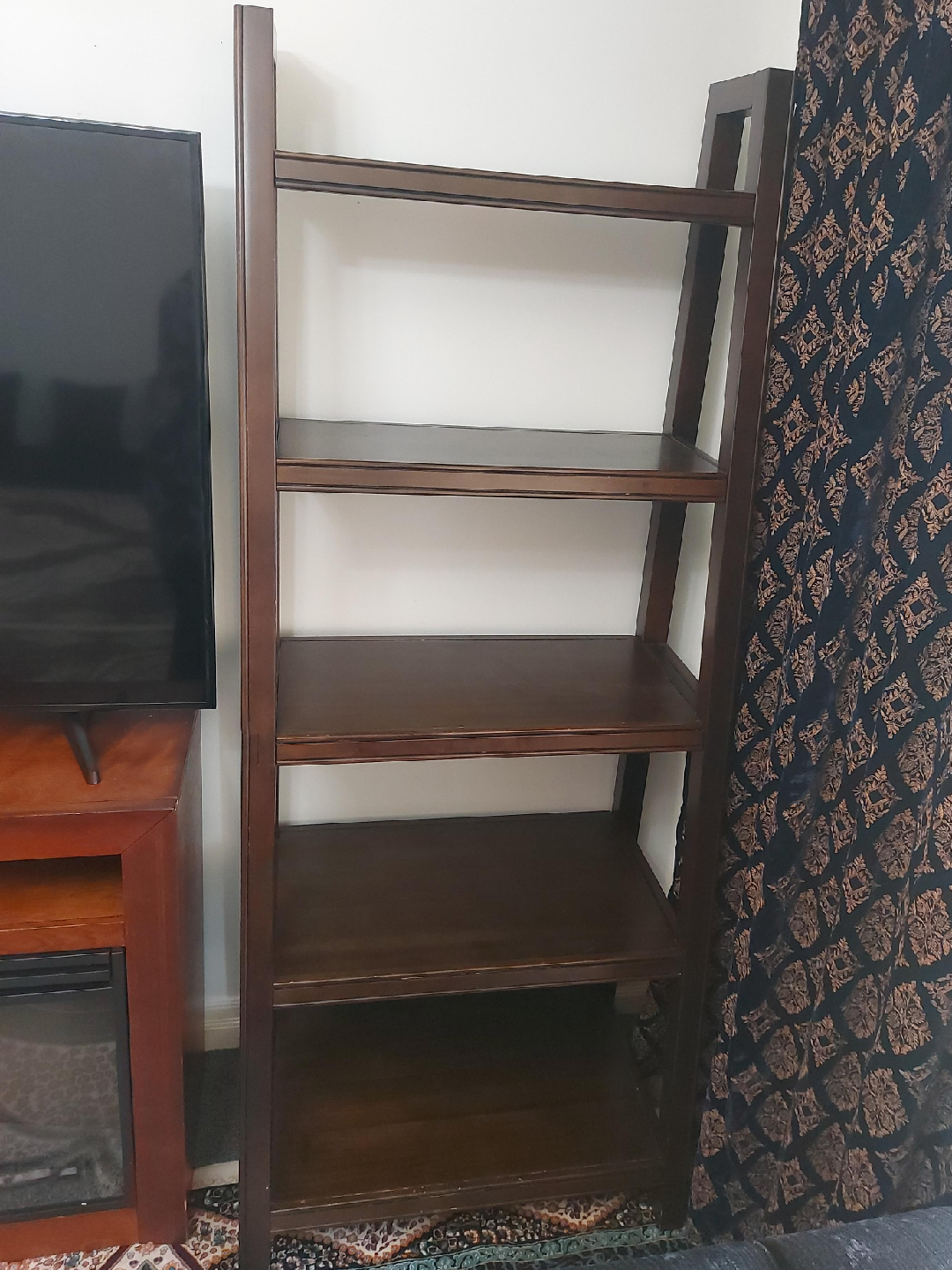 Brown Wooden Ladder Shelf thumbnail