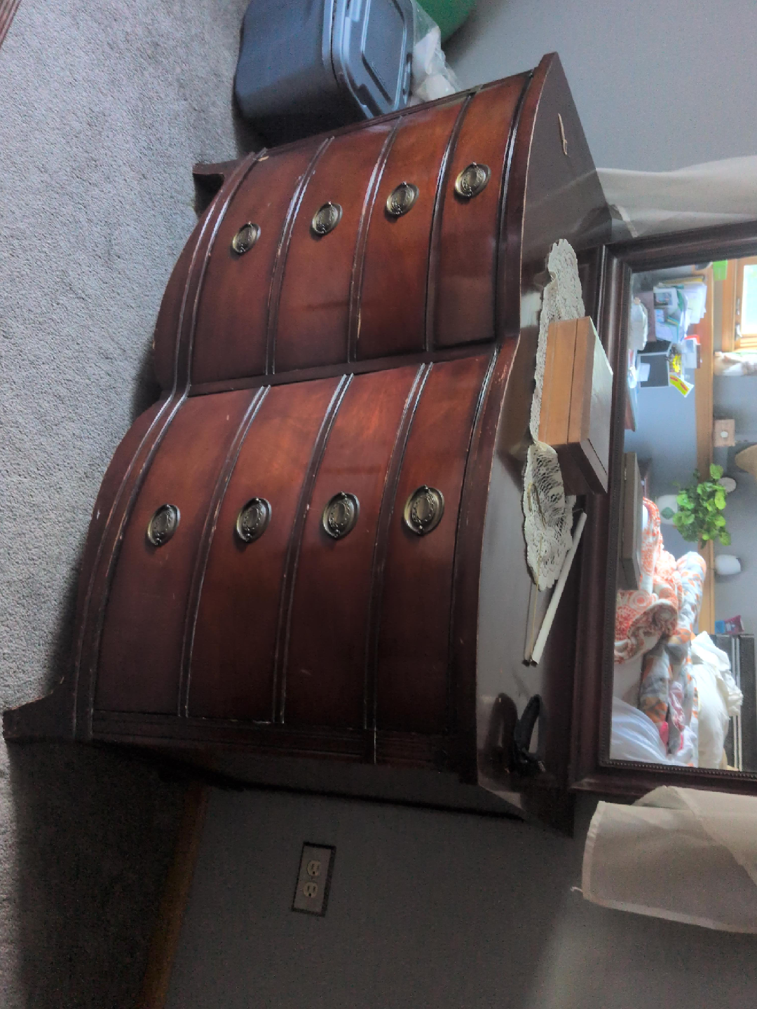 Vintage Mahogany Dresser with Mirror thumbnail