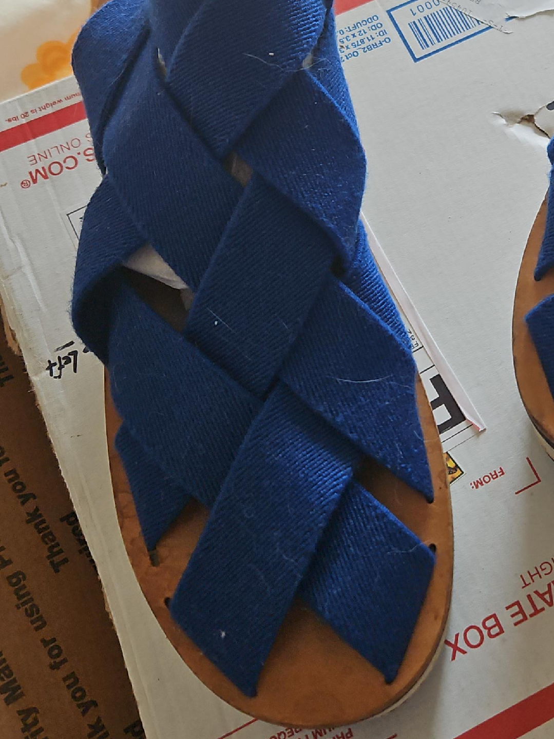 Blue Woven Strap Sandals