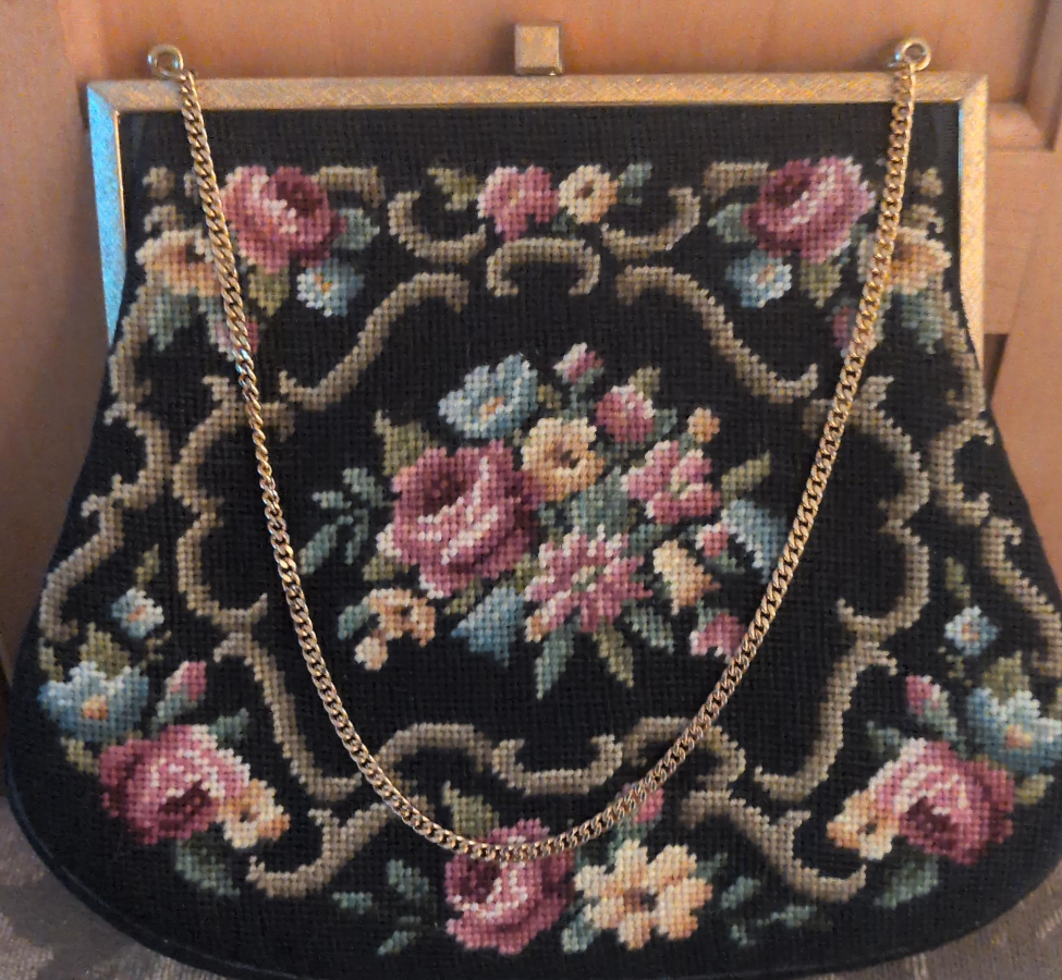 Vintage Floral Tapestry Purse with Chain Strap thumbnail