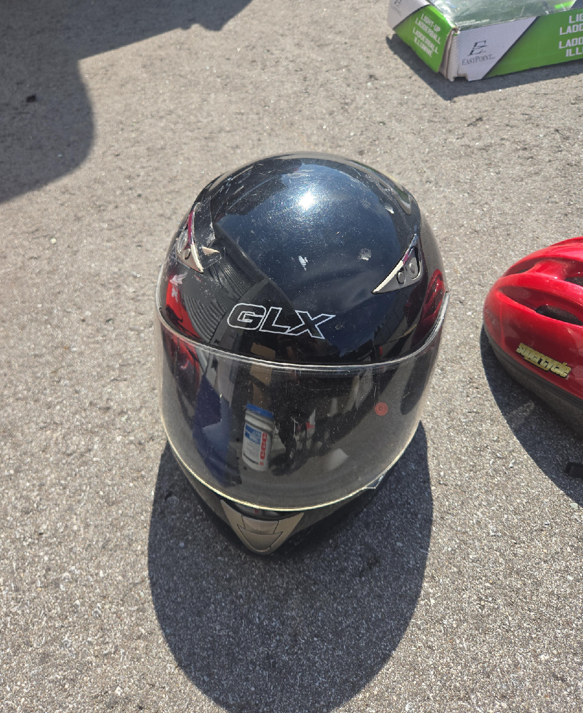 GLX Black Motorcycle Helmet thumbnail