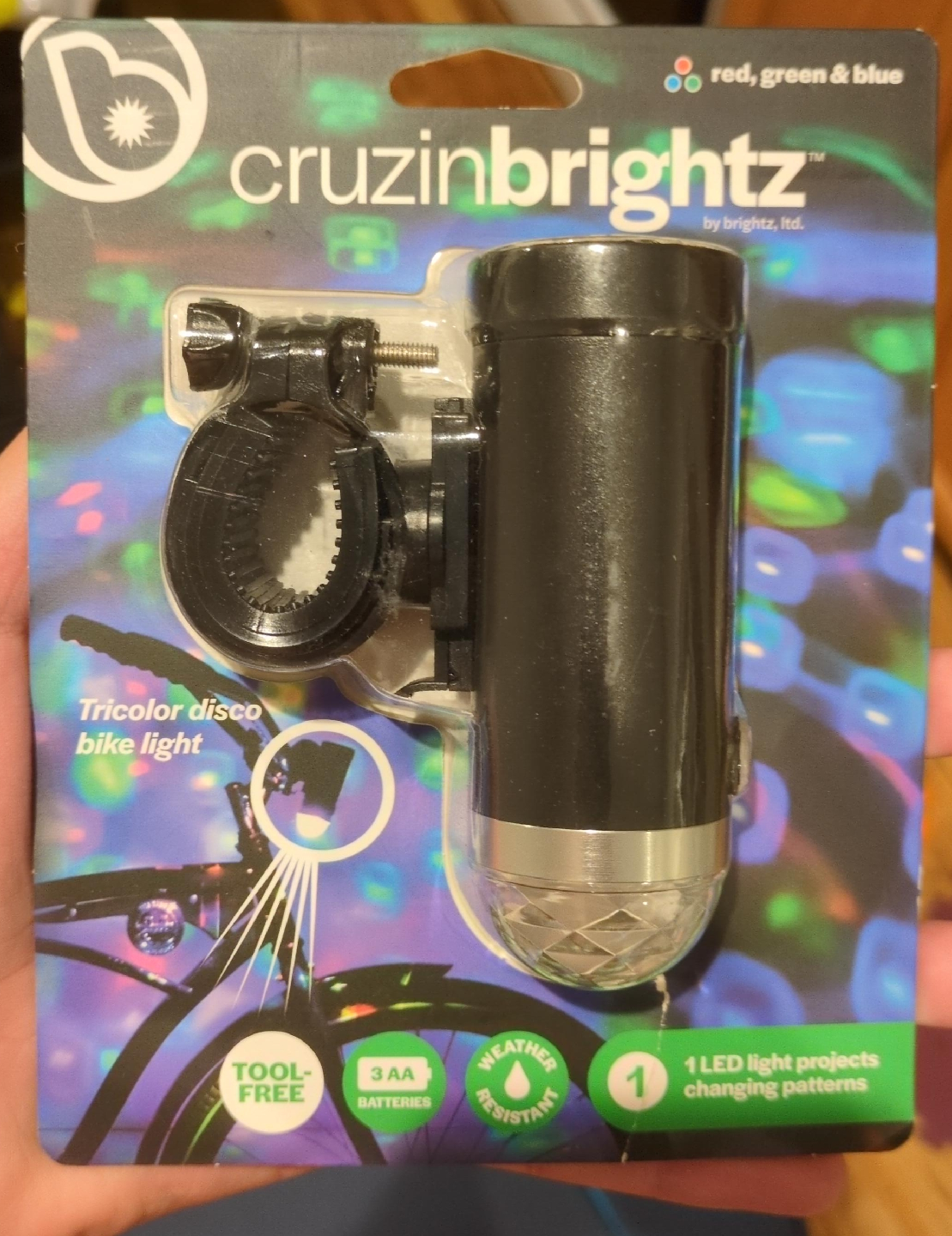 Cruzinbrightz Tricolor Disco Bike Light - New in Package! thumbnail