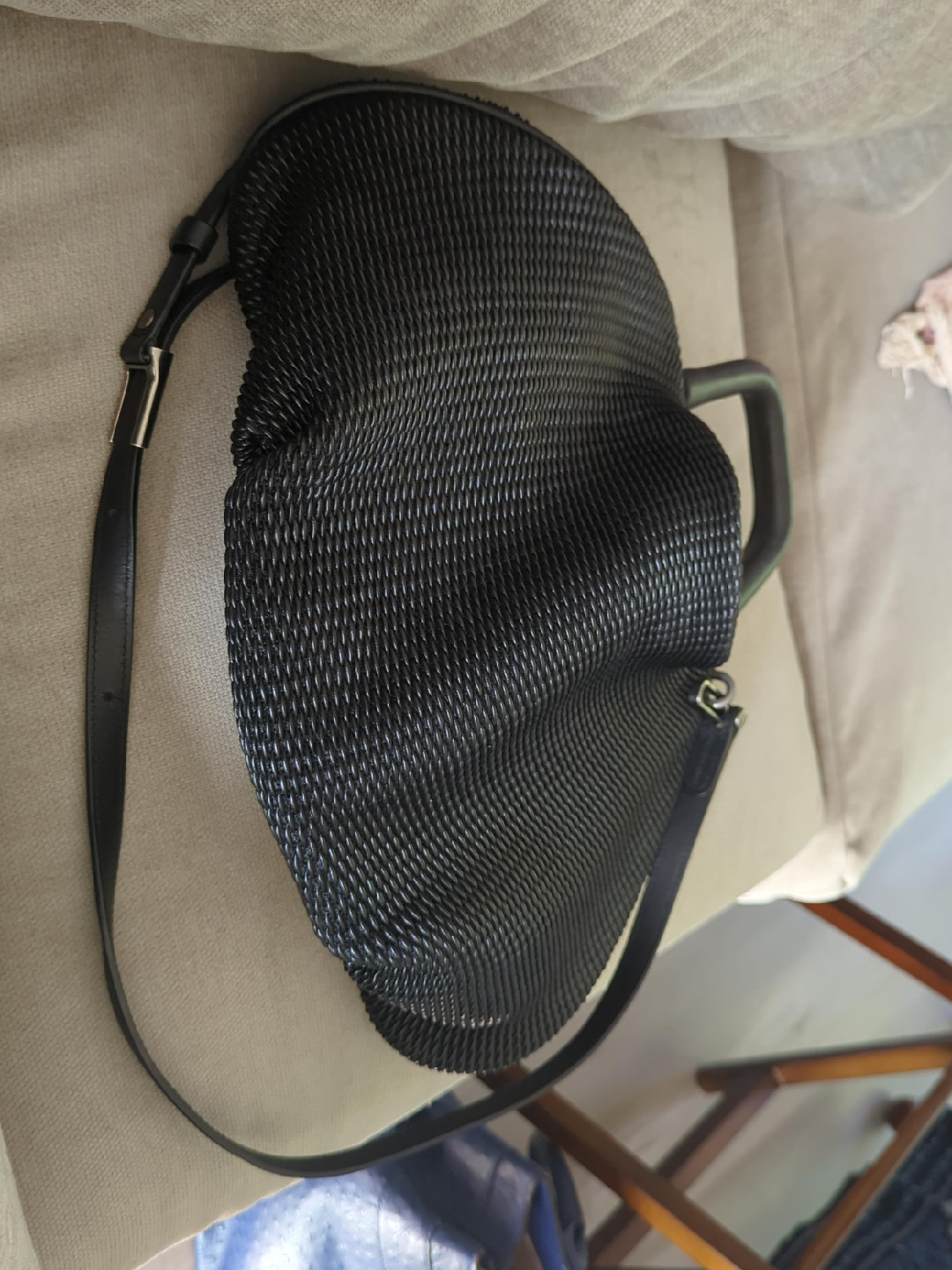 Black Woven Shoulder Bag thumbnail