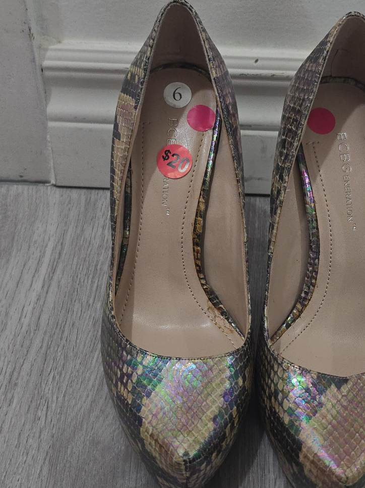 BCBGeneration Snakeskin Heels - Size 6 thumbnail