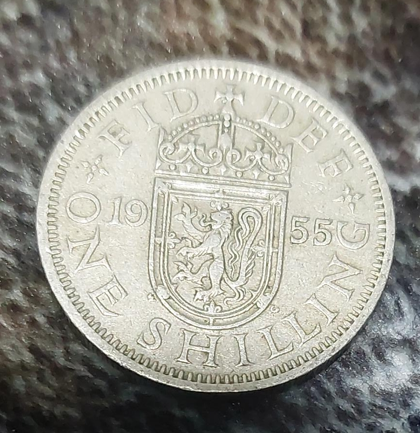 1955 Fiddef One Shilling Coin thumbnail