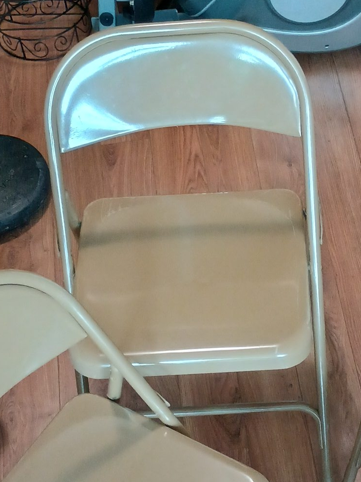 🥕✅ Solid metal comfortable Folding Chairs - Set of 4, stackable thumbnail