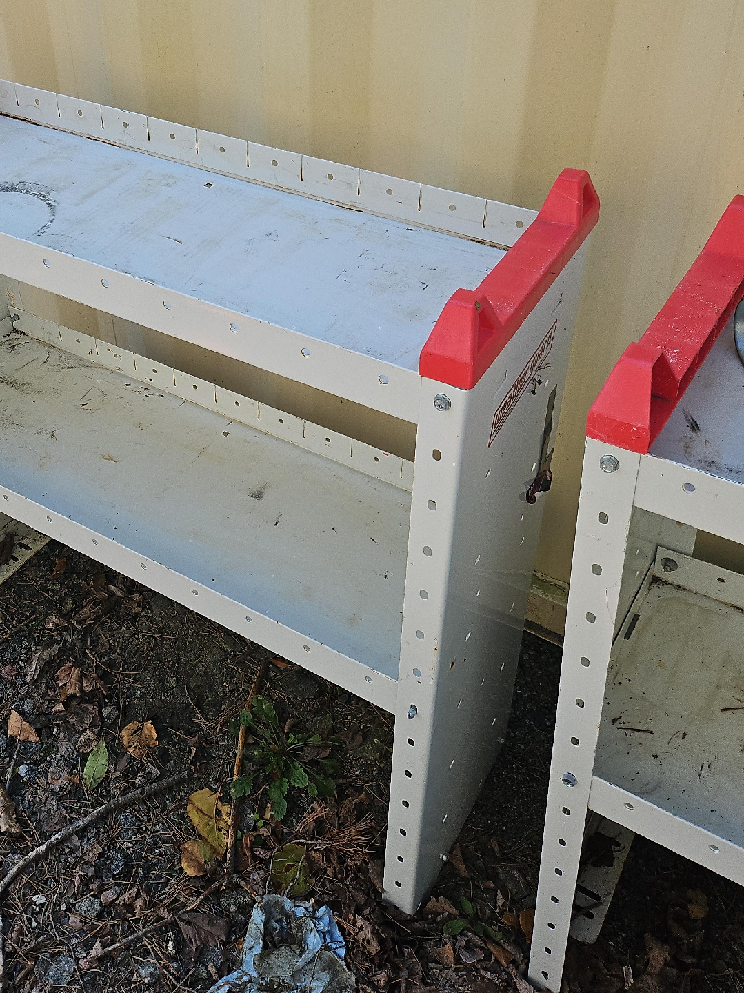 Metal Shelving Unit - White & Red thumbnail