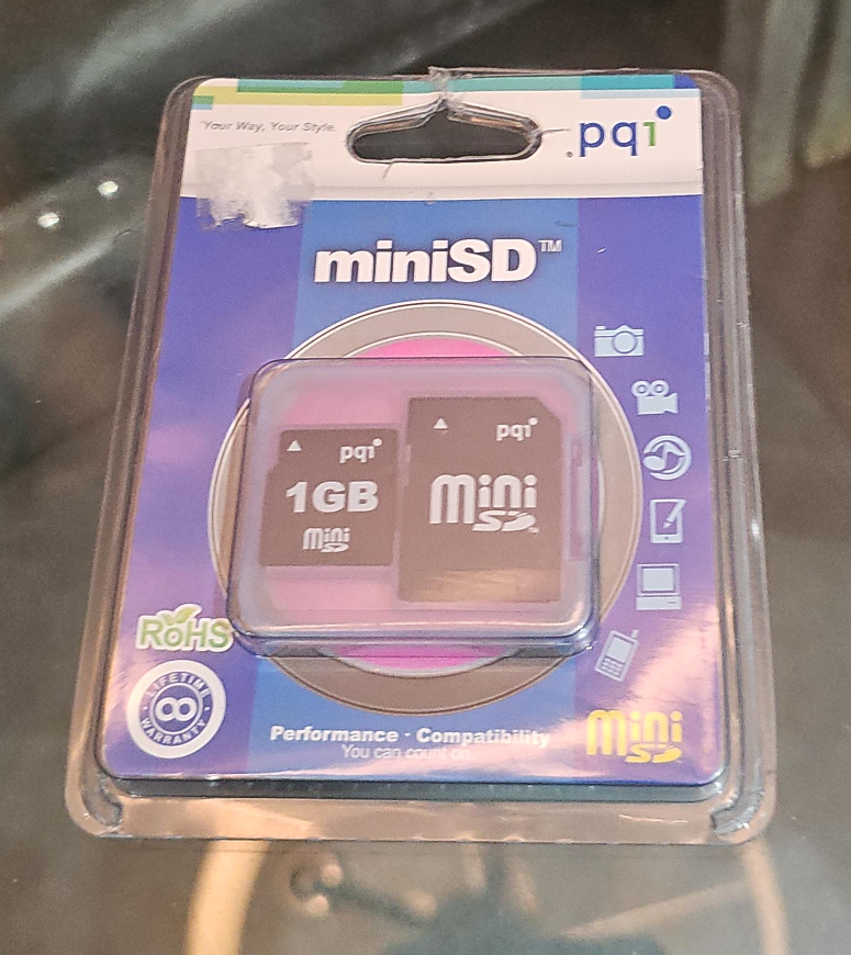 PQI 1GB miniSD Card - New! thumbnail