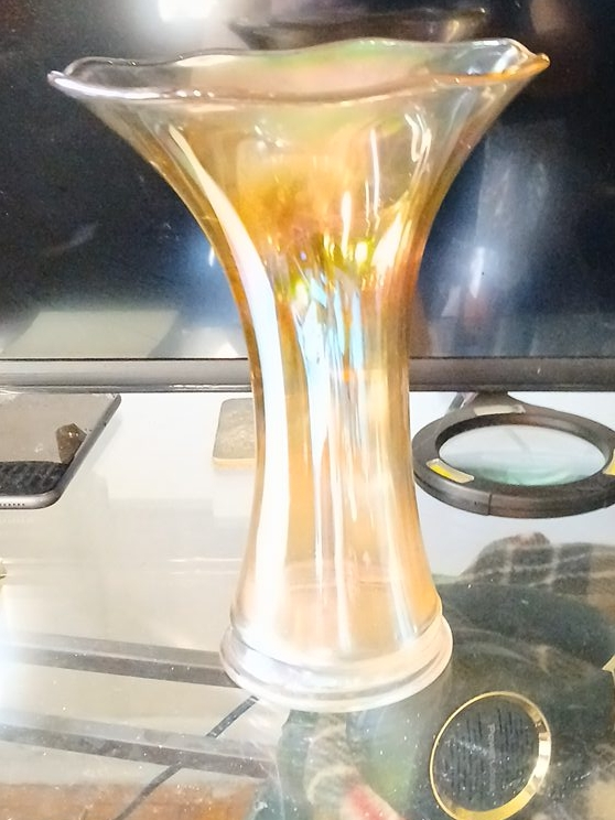 Carnival Glass Vase (Marigold)