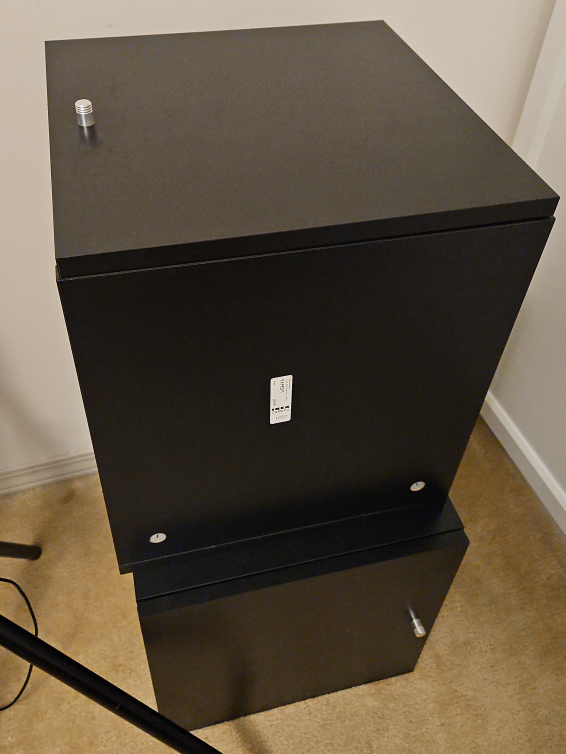 2 KALLAX Inserts with door, black-brown thumbnail