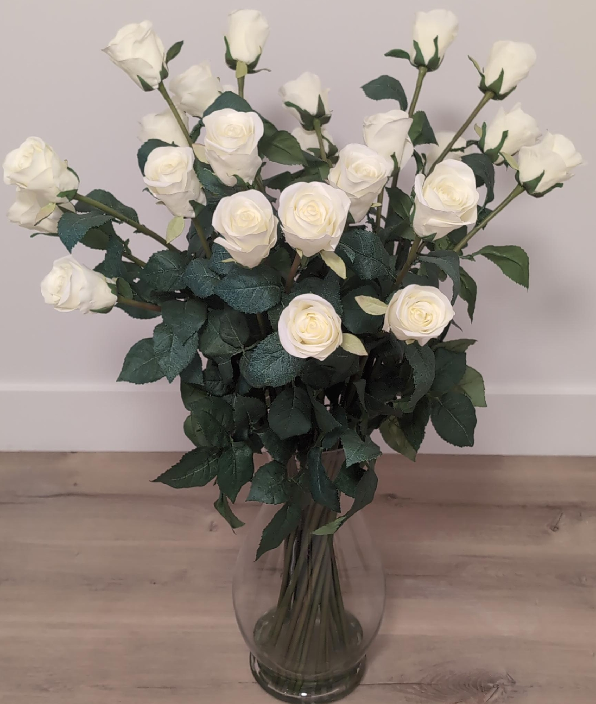 White Artificial Rose Bouquet thumbnail