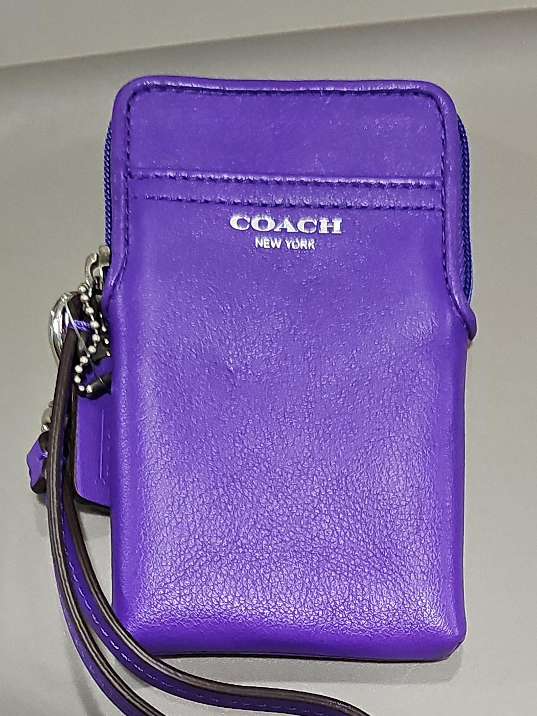 Coach Purple Leather Card Holder