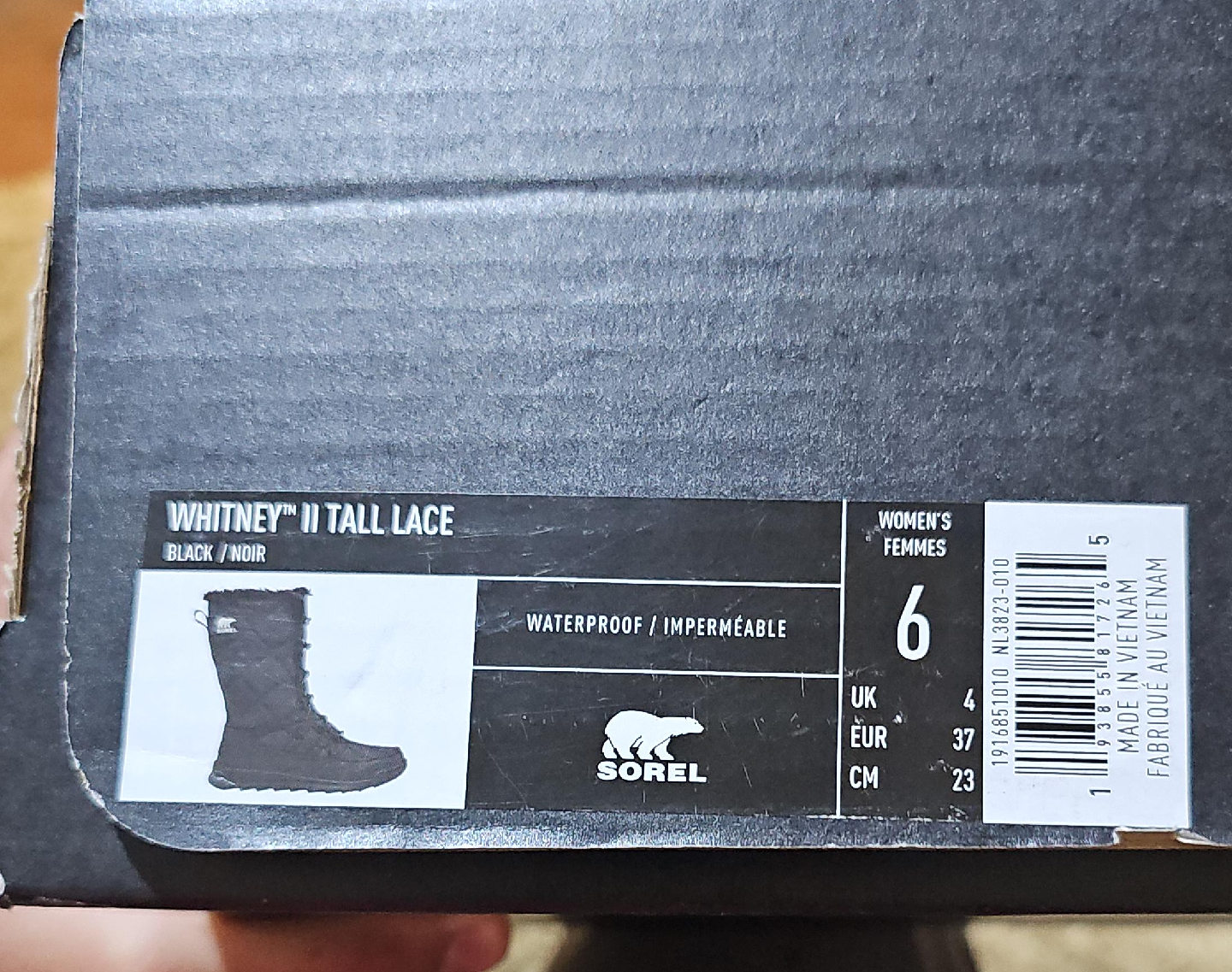 Sorel Whitney II Tall Lace Black Boots - Size 6 thumbnail