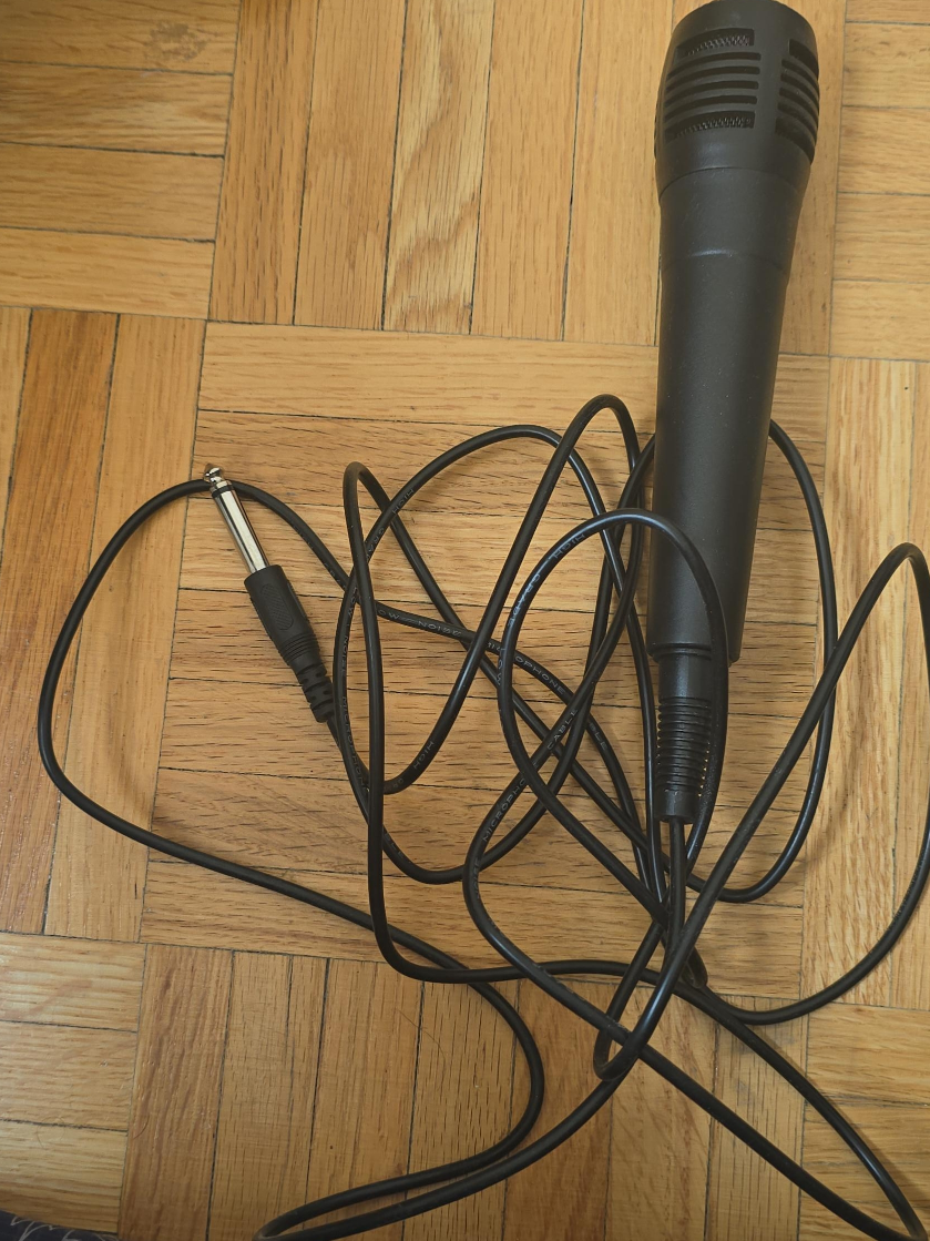 Black Microphone with Cable thumbnail