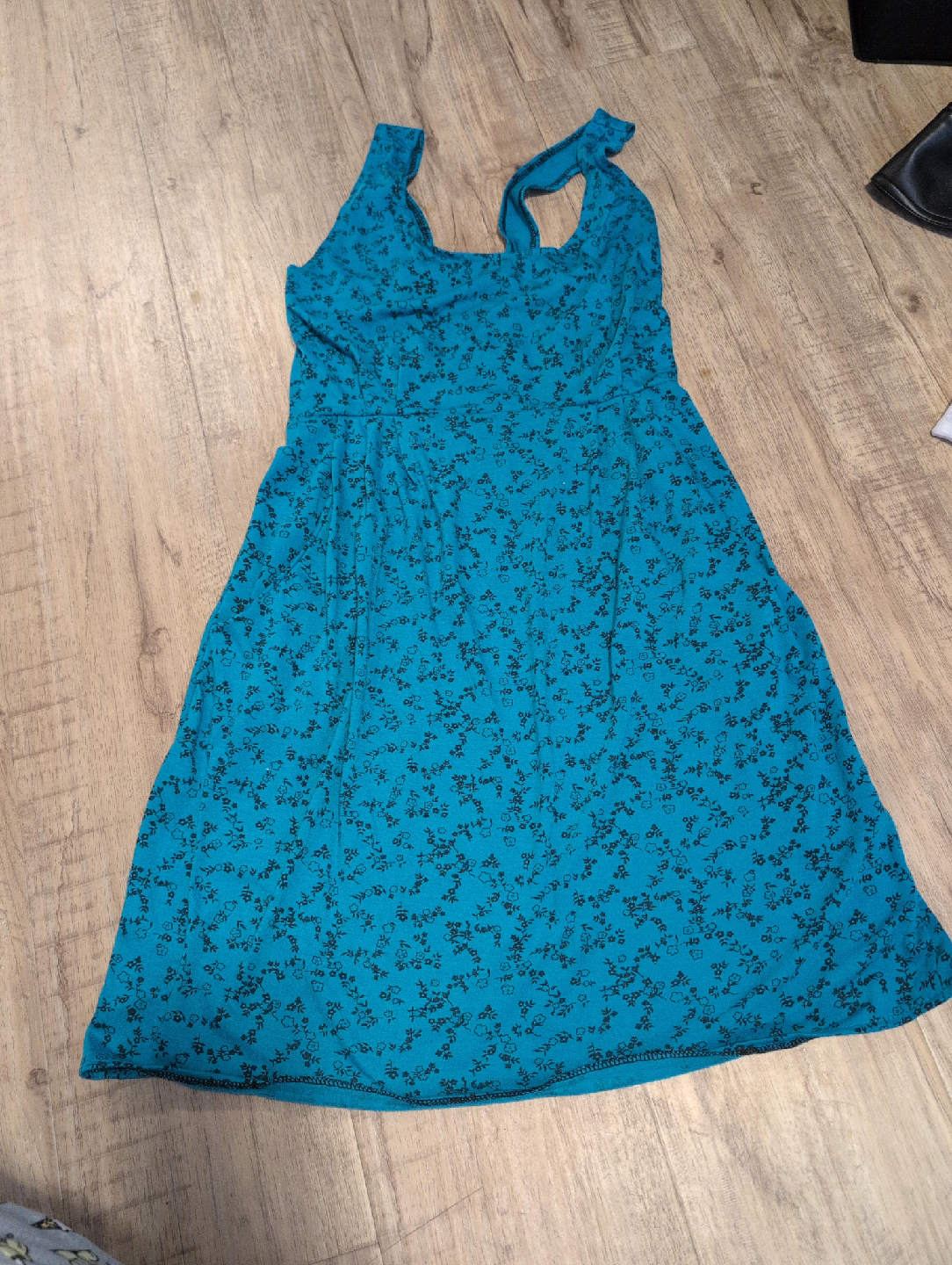 Blue Floral Sundress with pockets! thumbnail