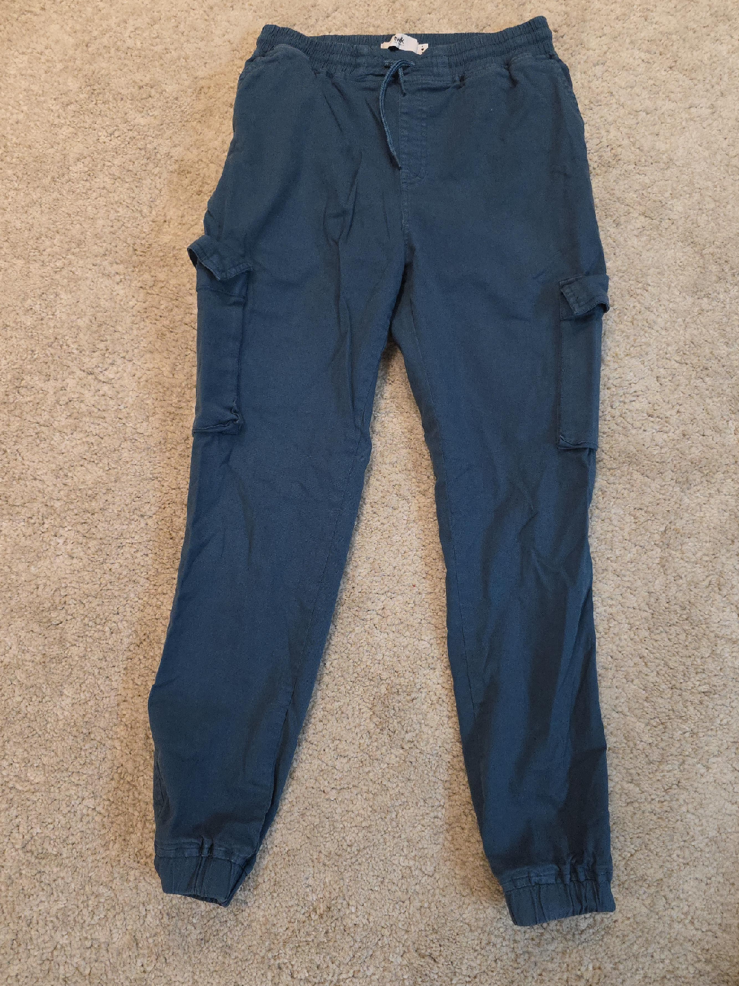 Blue Cargo Joggers - Size Unknown thumbnail