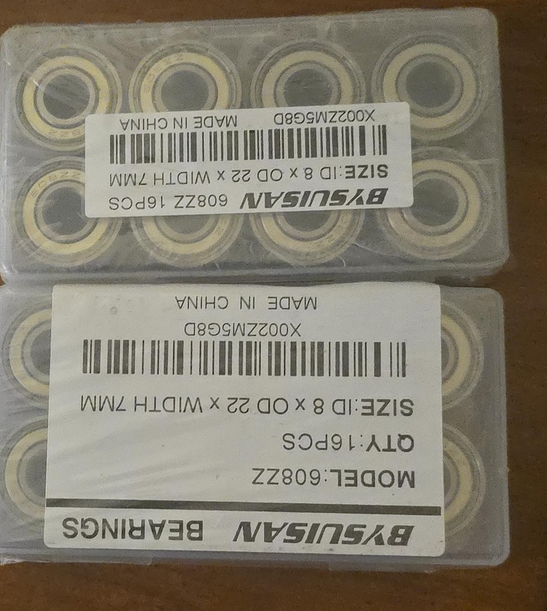 BYSUISAN 608ZZ Bearings - 16pcs thumbnail