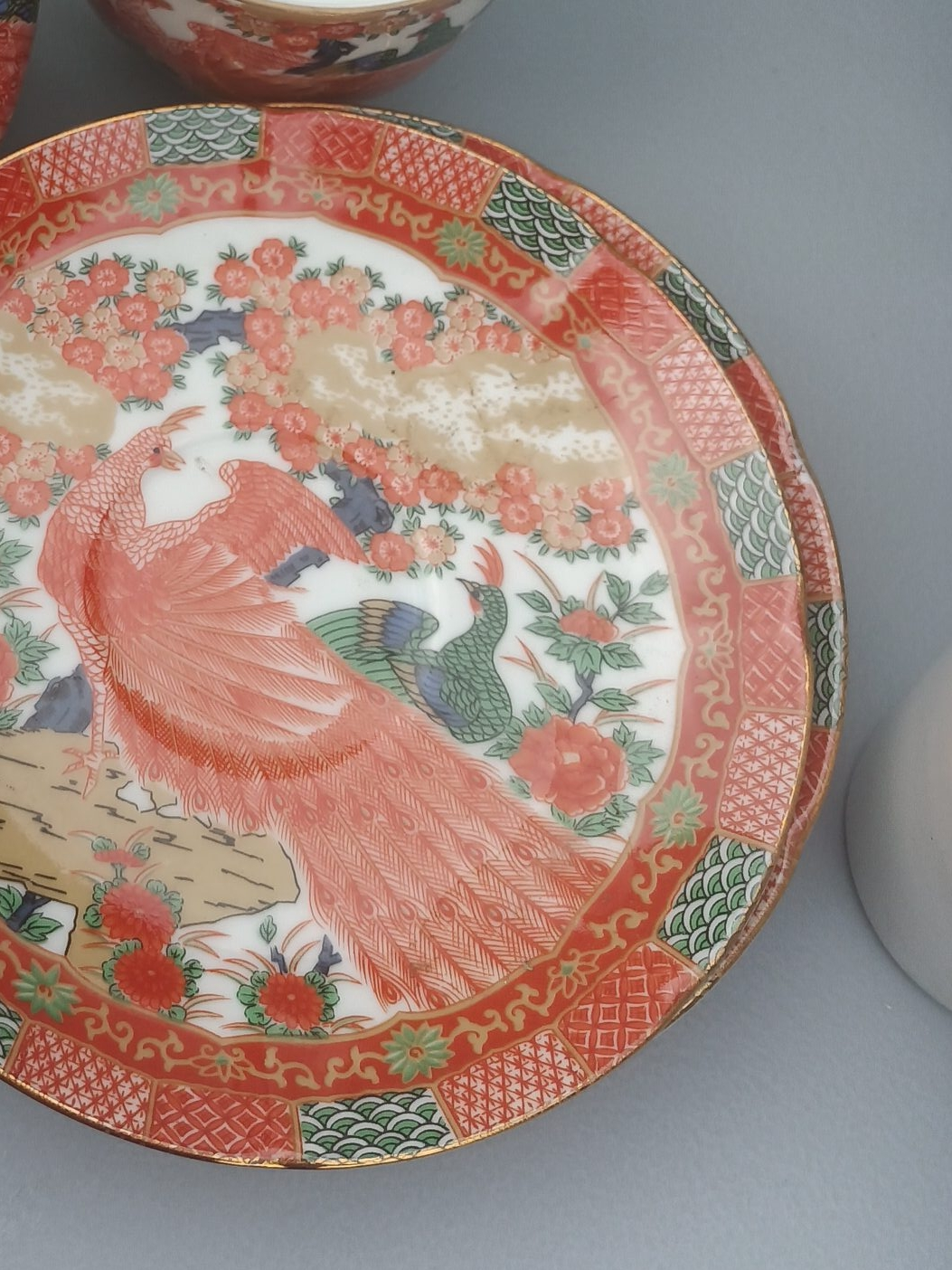 Vintage Japanese Plate with Phoenix Design thumbnail