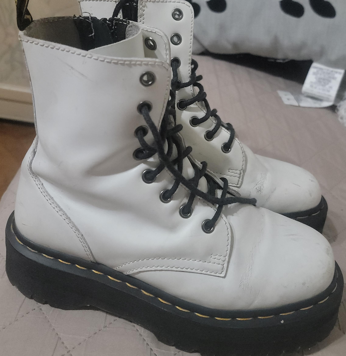 Dr. Martens White Platform Boots