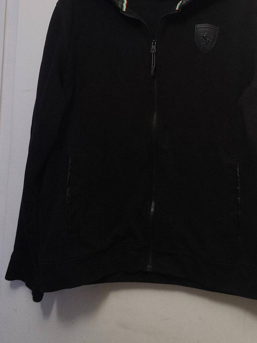 Puma Ferrari Full Zip Black Hoodie, Size L thumbnail