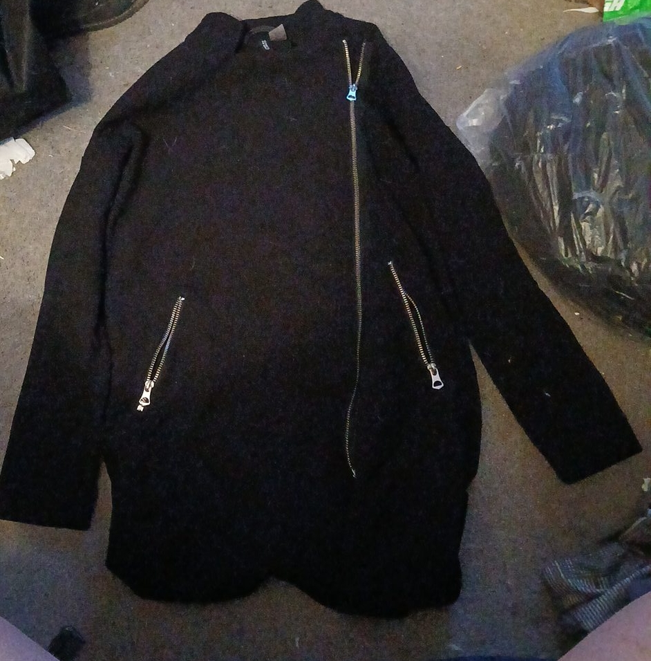 H&M Black Asymmetrical Zip Jacket thumbnail