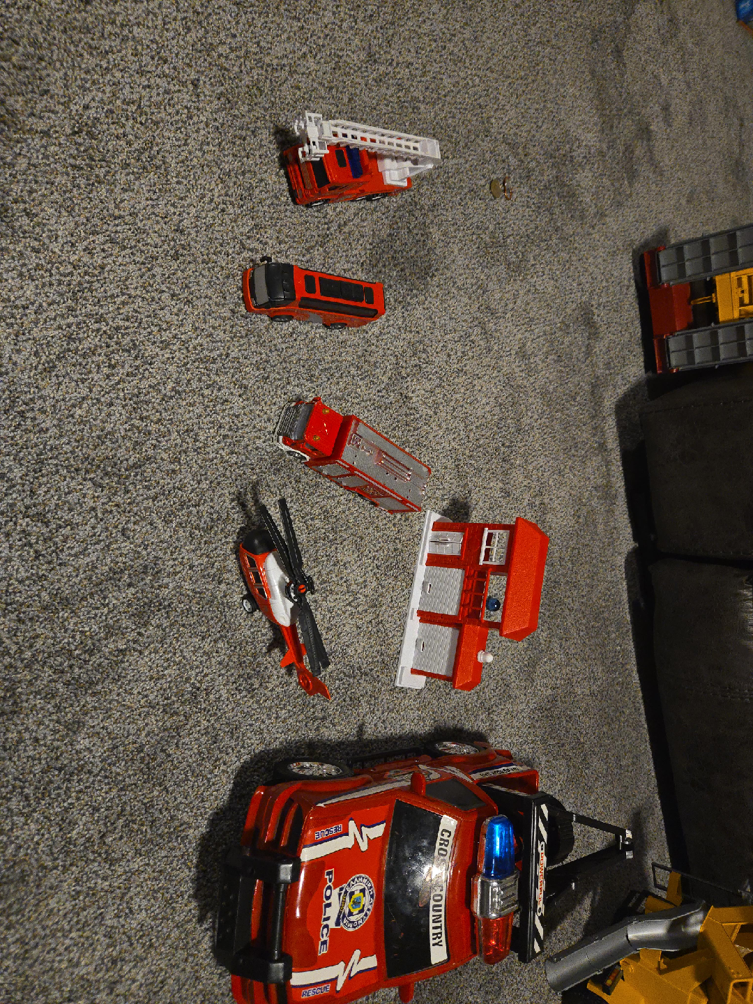 Toy Fire Trucks and Police Car Set thumbnail