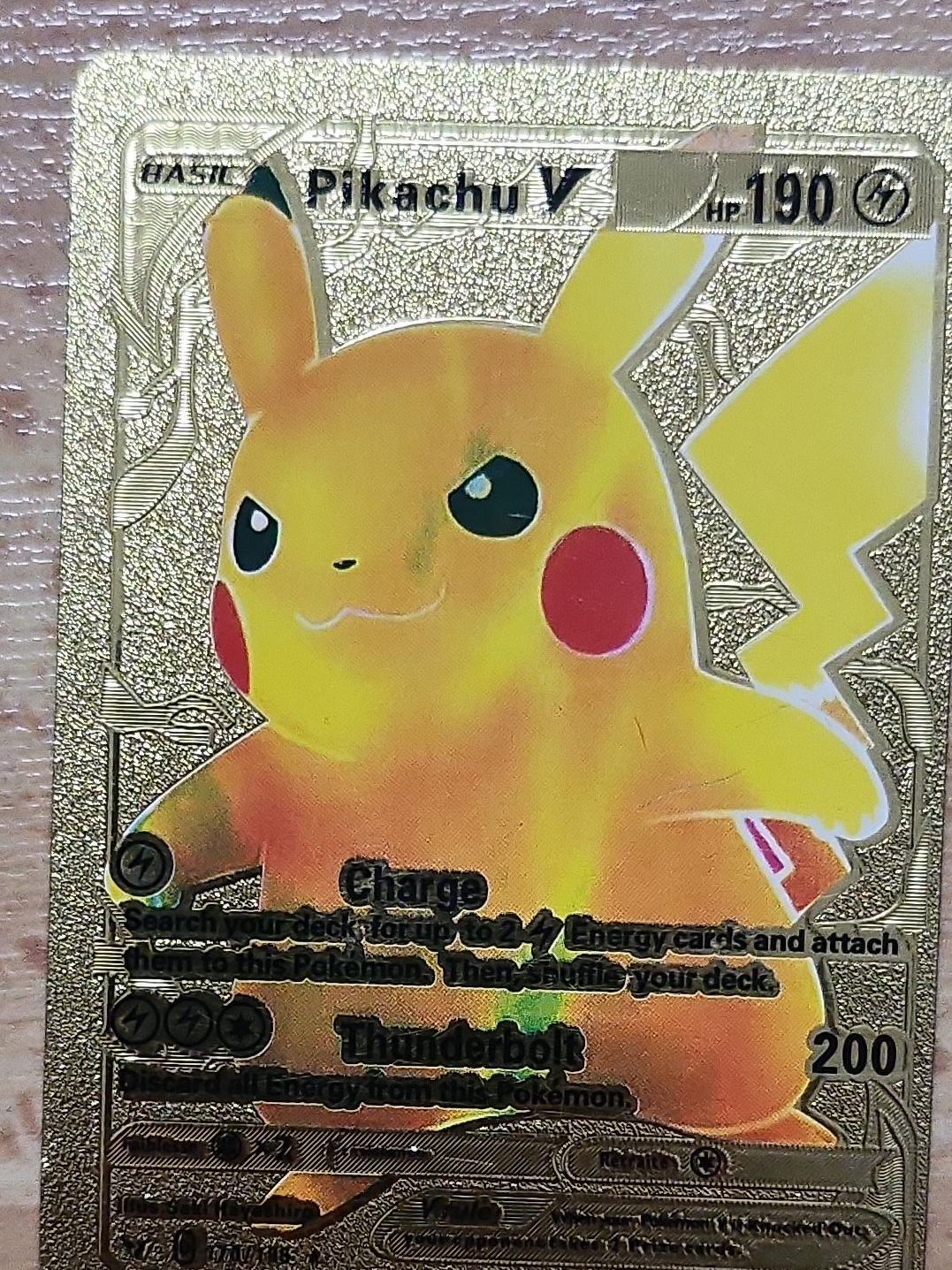 Pikachu V Gold Pokemon Card thumbnail