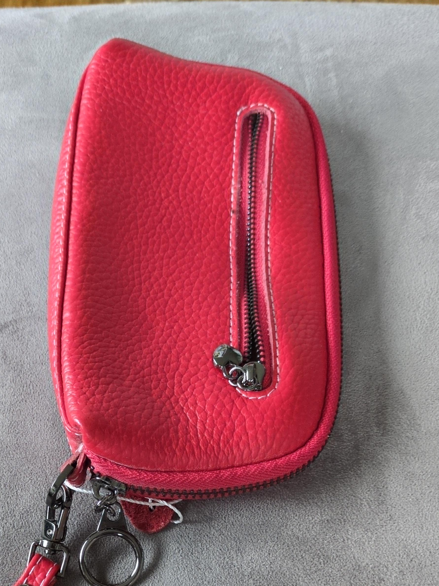Red Leather wristlet