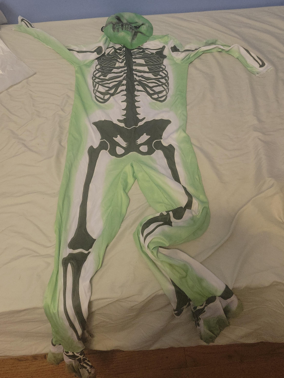 Green Skeleton Costume with Mask thumbnail