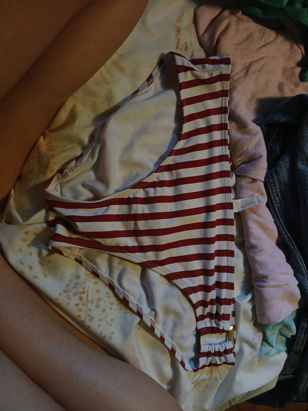Red & White Striped Bikini Bottom thumbnail