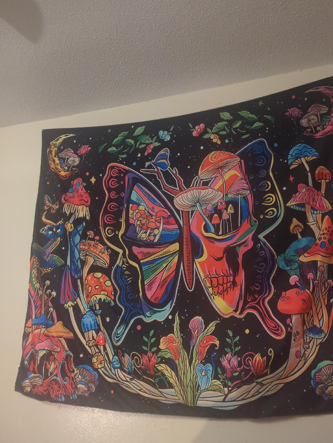 Mushroom Butterfly Tapestry psychedelic thumbnail