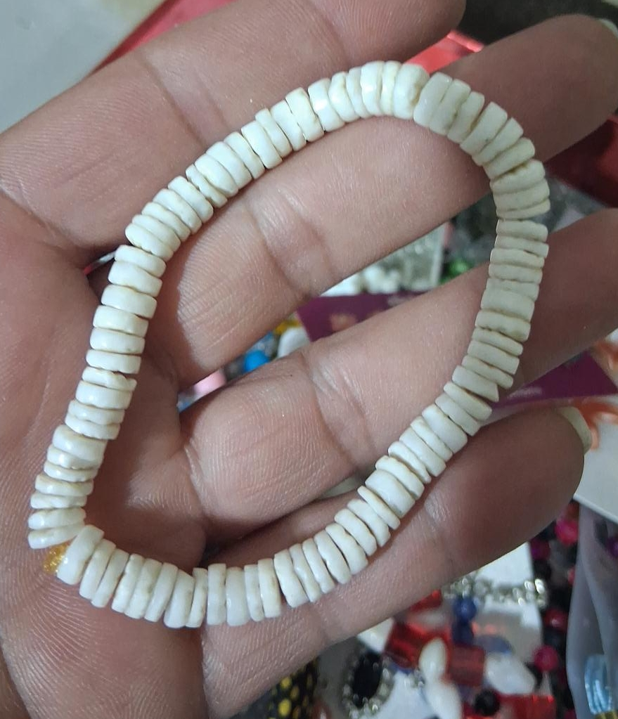 White Beaded Bracelet thumbnail