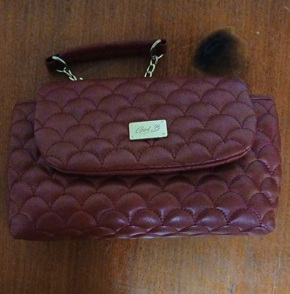 Girl B Maroon Quilted Shoulder Bag thumbnail