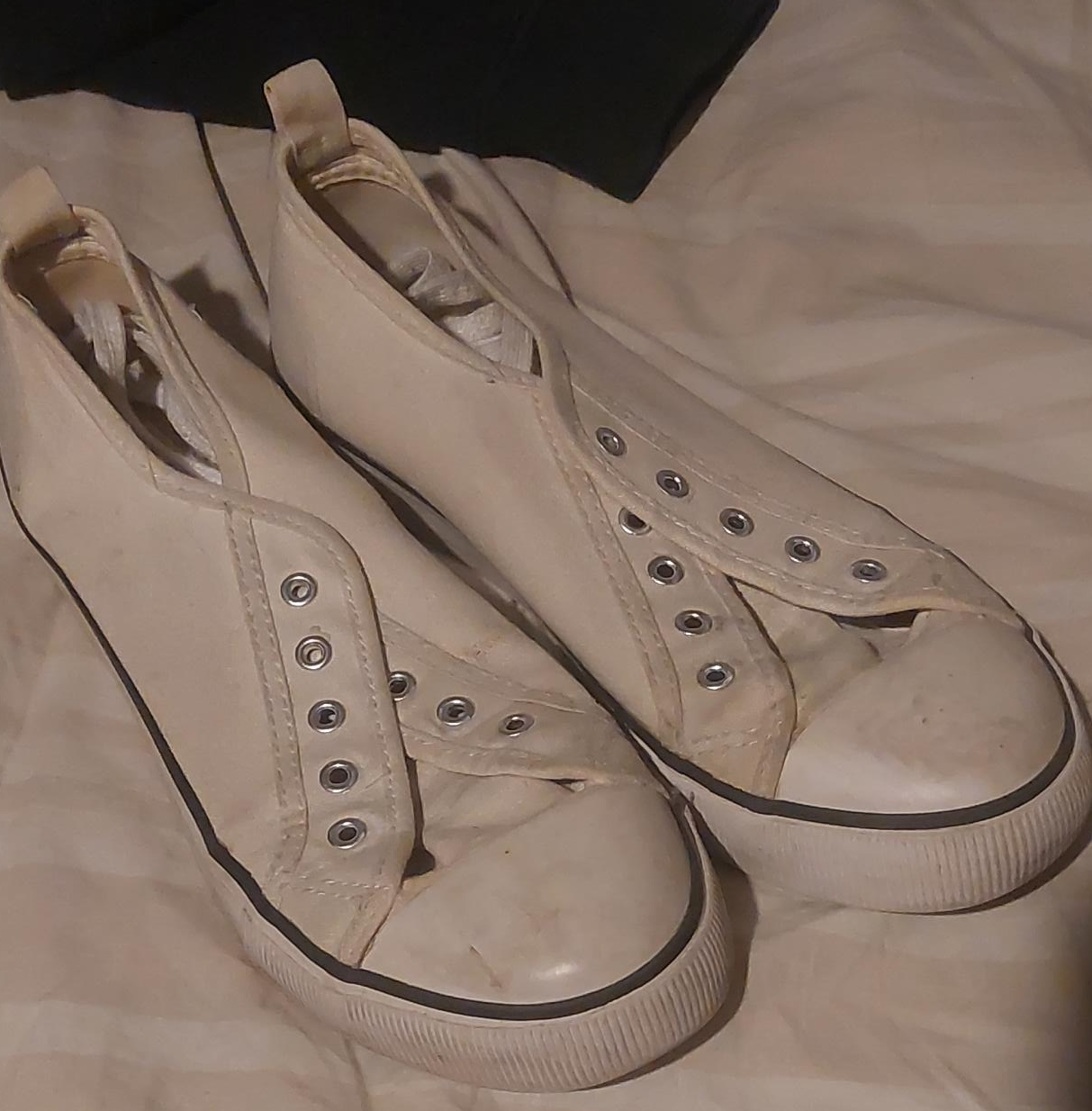 White Canvas Sneakers, Size Unknown thumbnail
