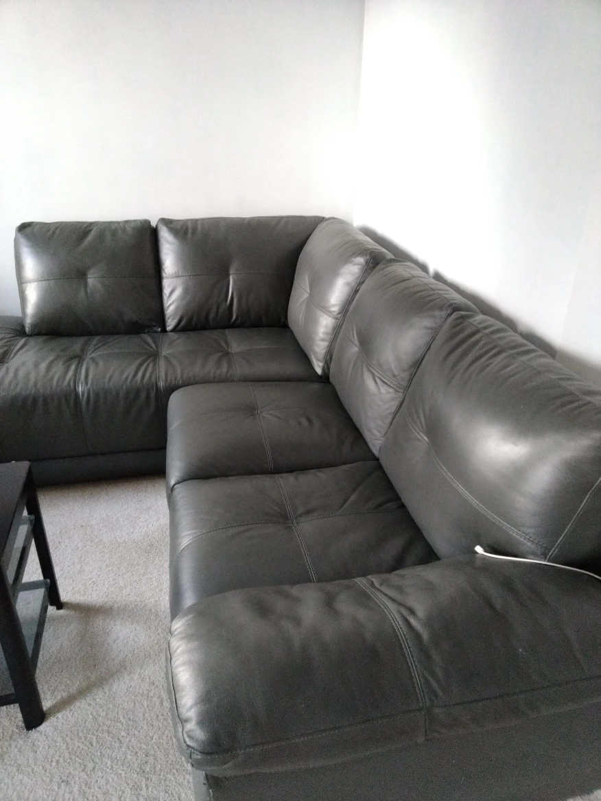 Grey Leather Sectional Sofa